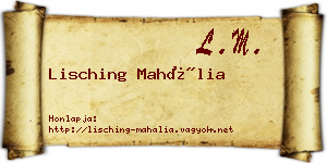 Lisching Mahália névjegykártya
